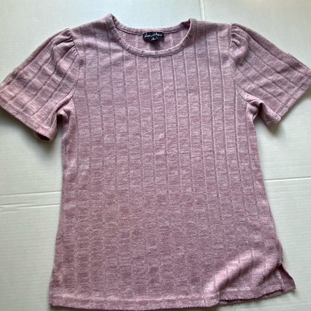 Short Sleeve Sweater, Pink, Sz S, Chic, Modern, Feminine